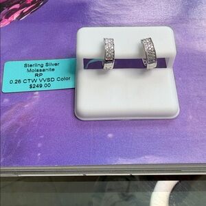 Dazzling Moissanite Silver Hoop Earrings